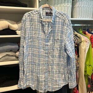 Vineyard Vines Plaid Linen Shirt